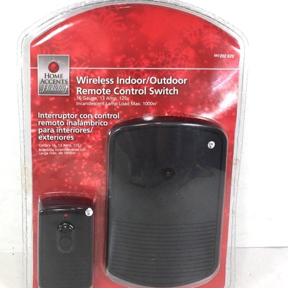 HOME ACCENTS HOLIDAY Wireless Indoor/ Outdoor Remote Control Switch - New Sealed - Picture 1 of 12